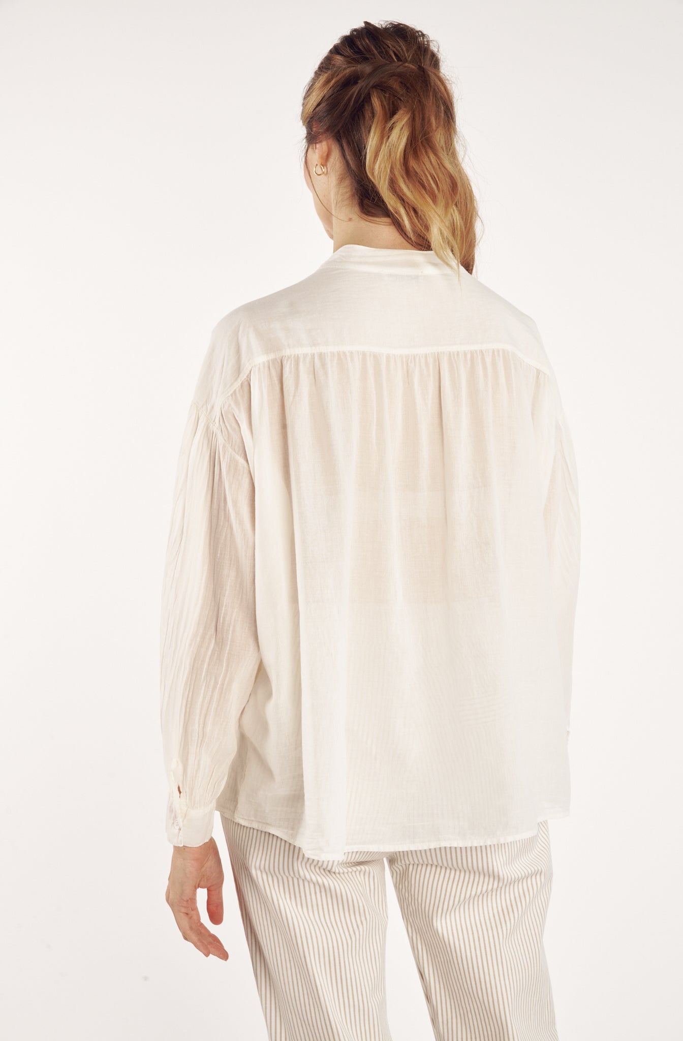 CHEMISE AMPLE VOILE DE COTON CYRIELLE NATUREL