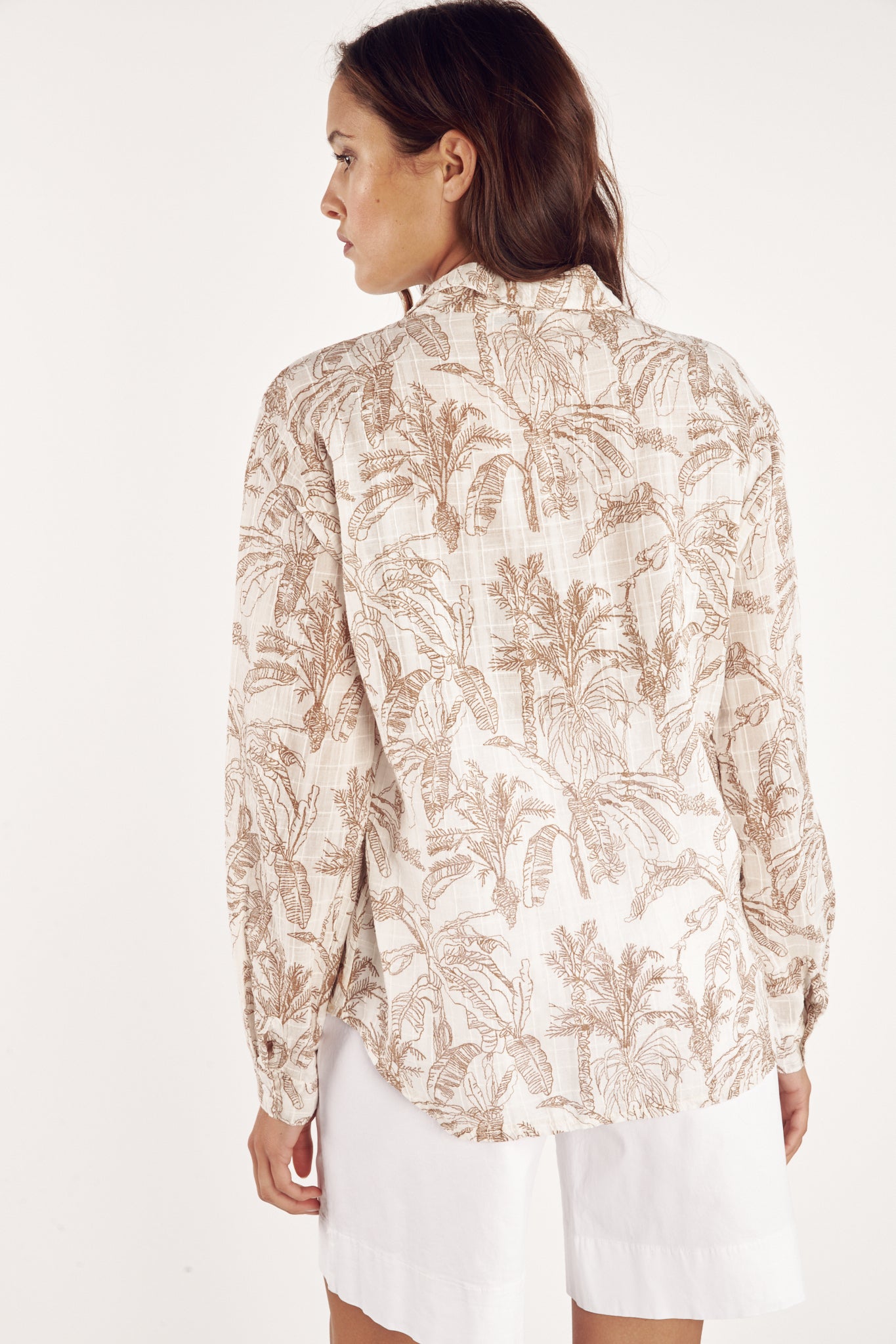 CHEMISE VOILE TEXTURÉ CHRISTA CACAO JUNGLE