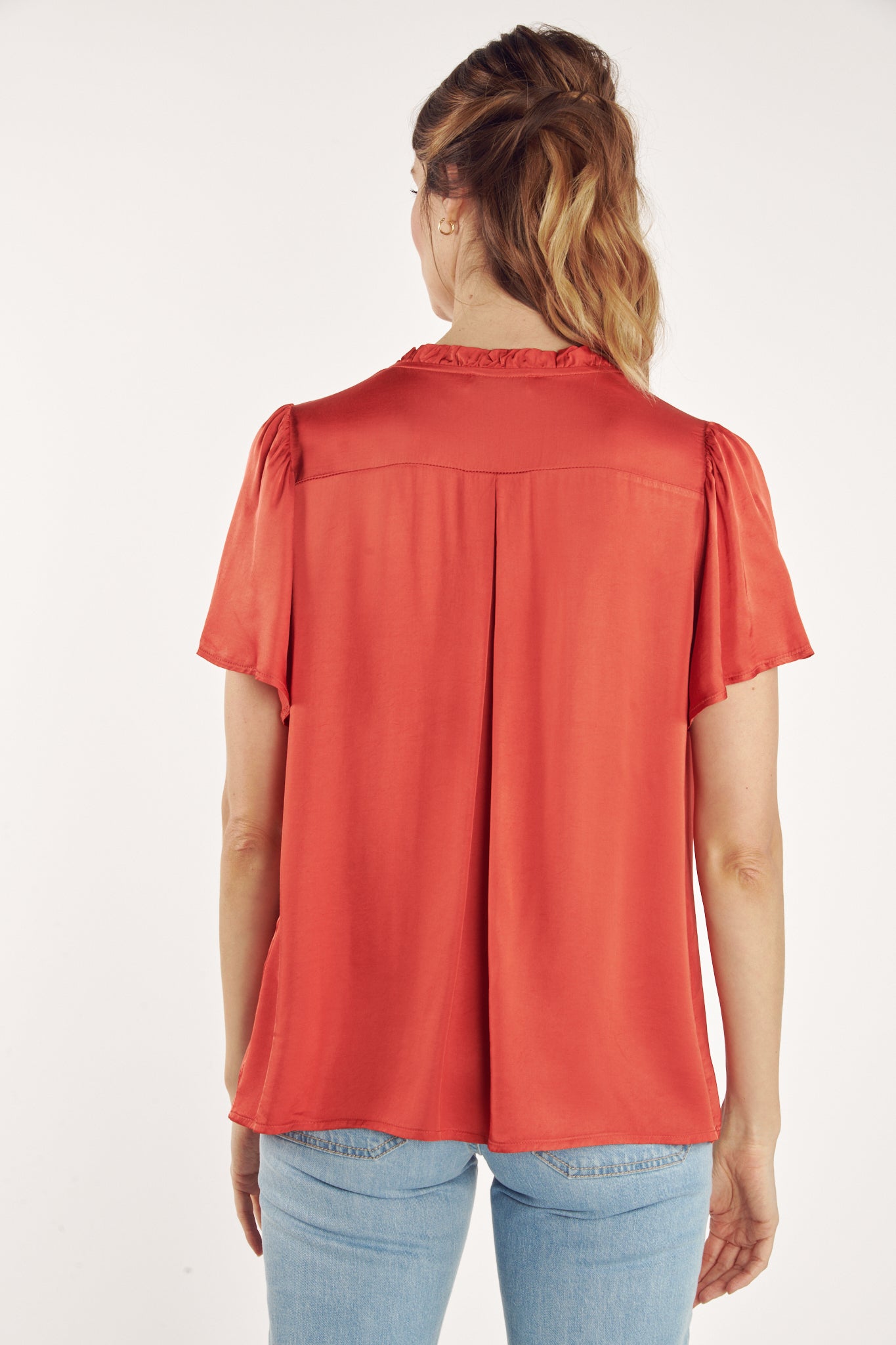 CHEMISE COL PLISSÉ ANNABELLE CORAIL