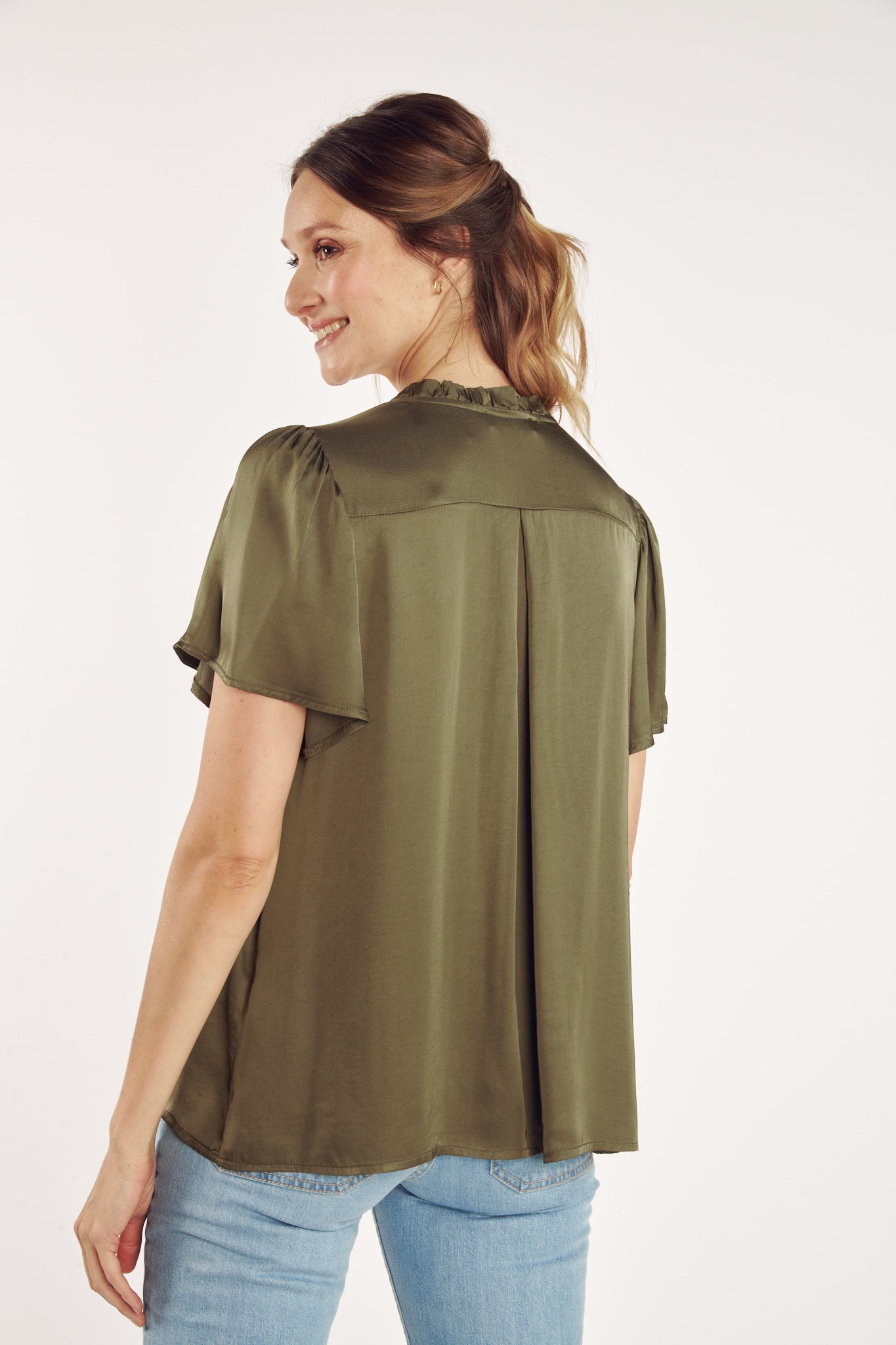 CHEMISE COL PLISSÉ ANNABELLE KAKI