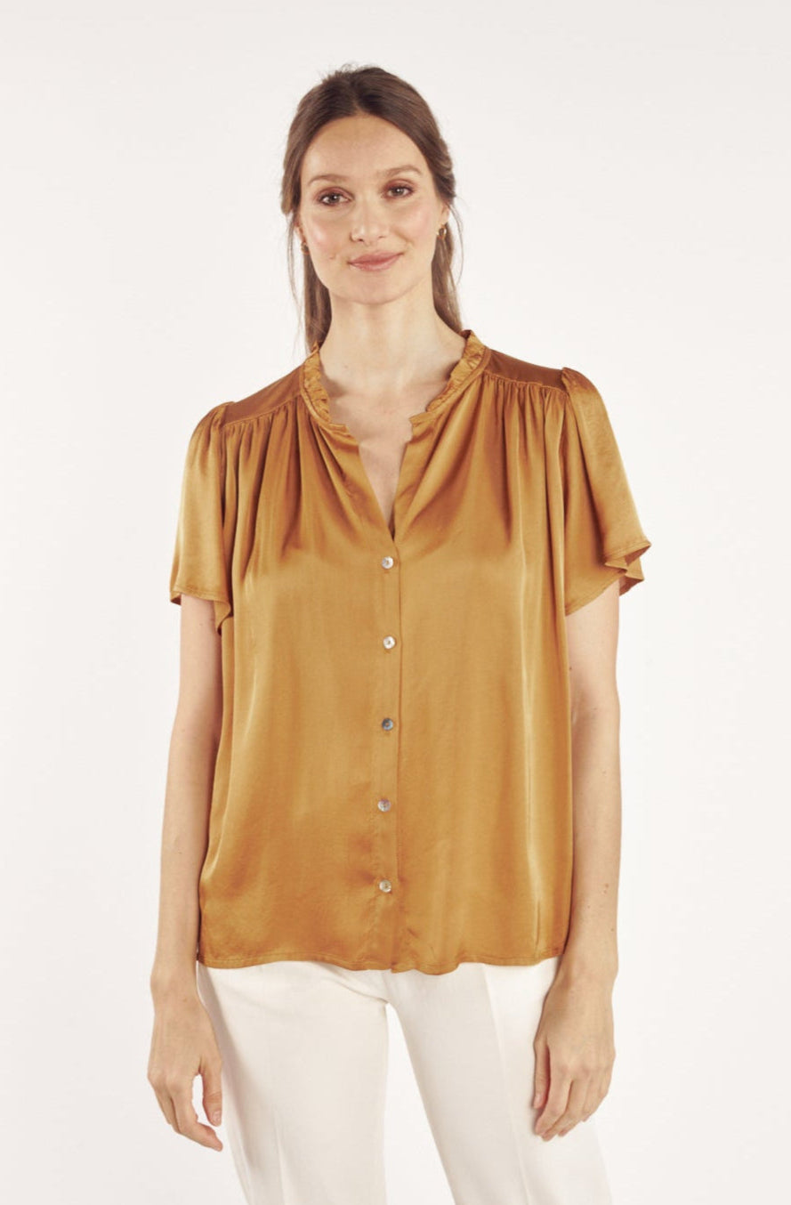 CHEMISE COL PLISSÉ ANNABELLE MIEL