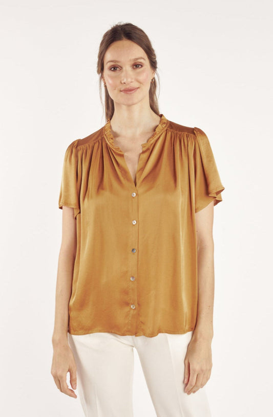 CHEMISE COL PLISSÉ ANNABELLE MIEL