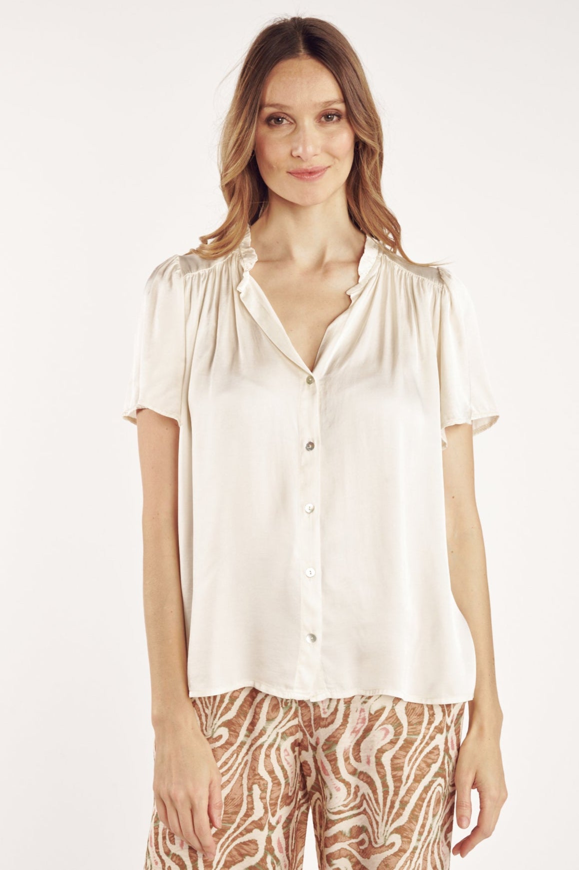 CHEMISE COL PLISSÉ ANNABELLE NATUREL