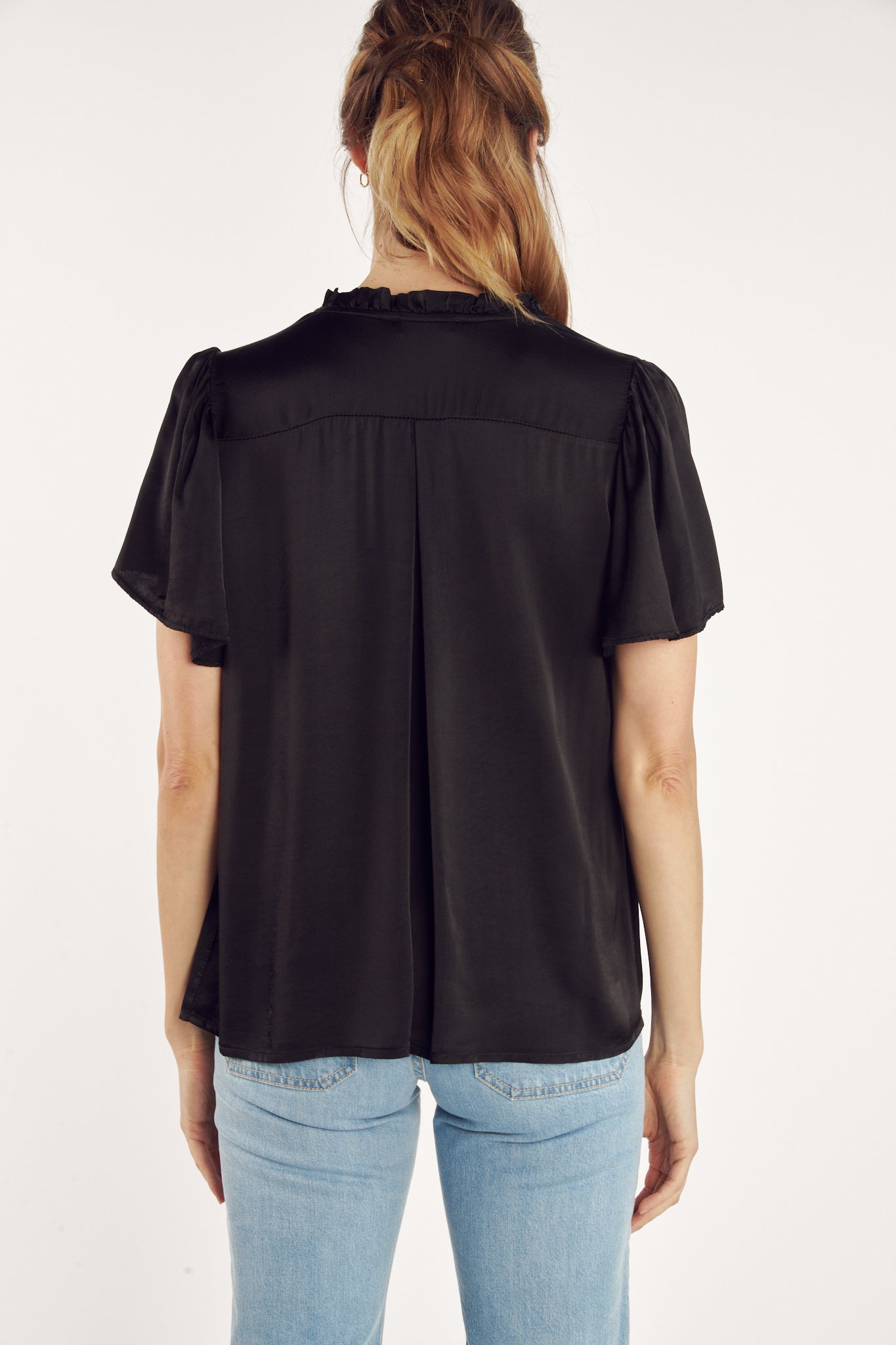 CHEMISE COL PLISSÉ ANNABELLE NOIR