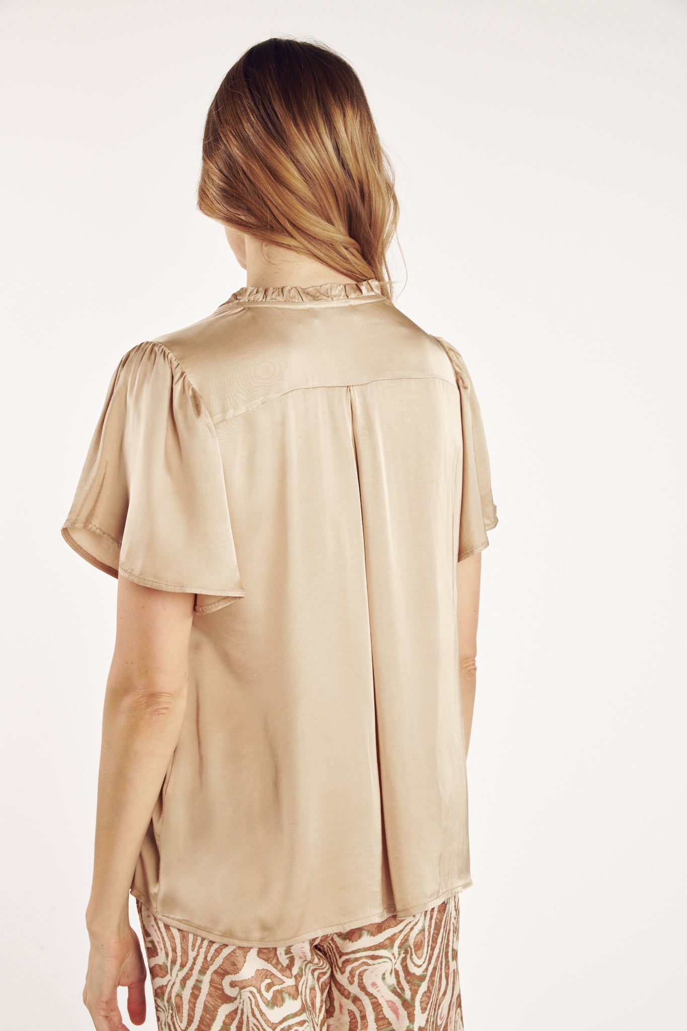 CHEMISE COL PLISSÉ ANNABELLE SABLE