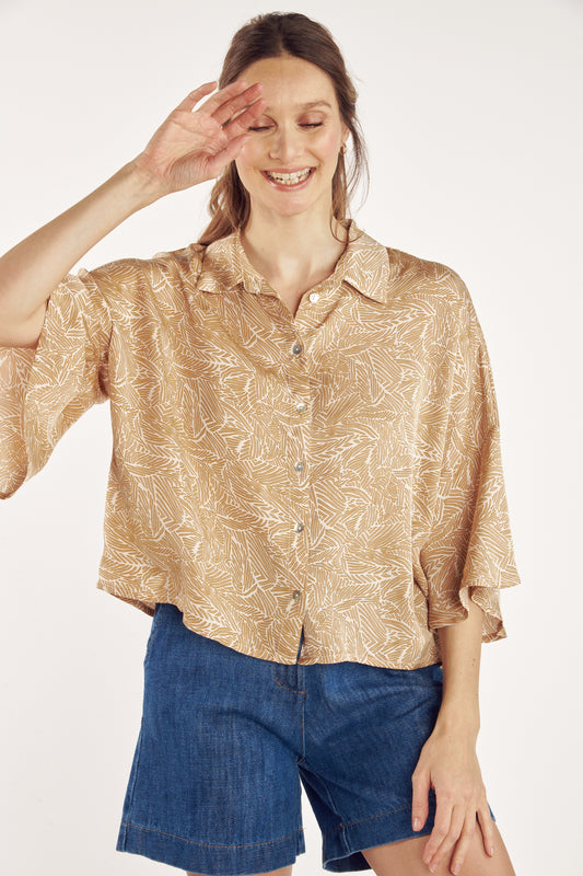 CHEMISE AMPLE CATELINE IMPRIMÉ ATENA MIEL