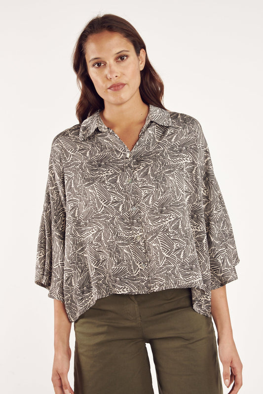 CHEMISE AMPLE CATELINE IMPRIMÉ ATENA NOIR