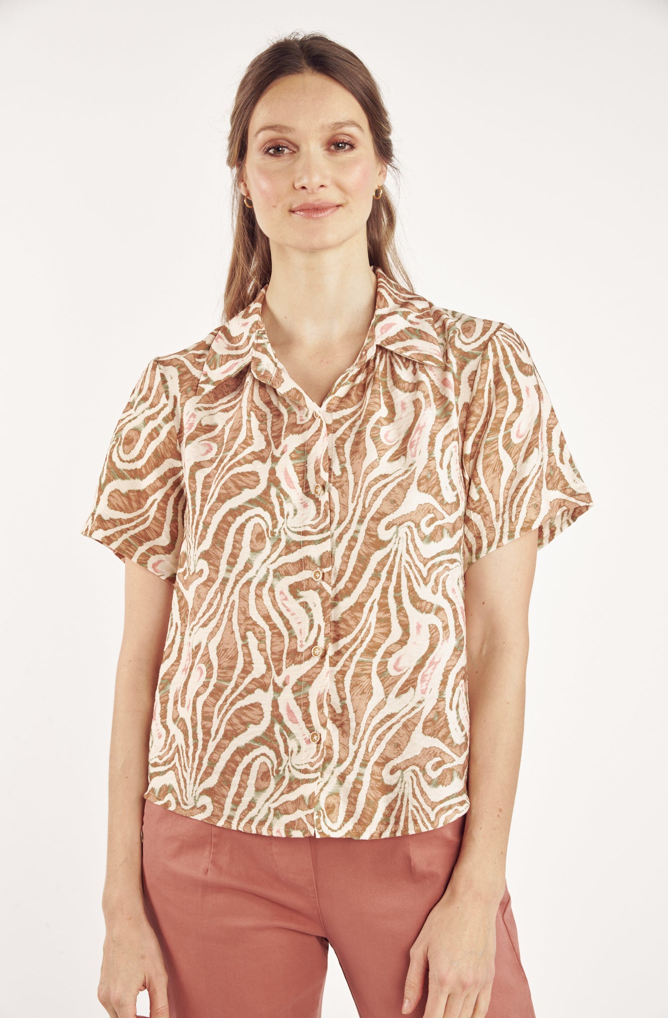CHEMISE CLAUDE IMPRIMÉ FAUVE MARRON