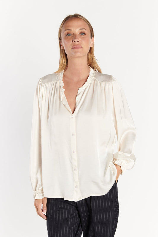 CHEMISE COL PLISSÉ FLORA NATUREL