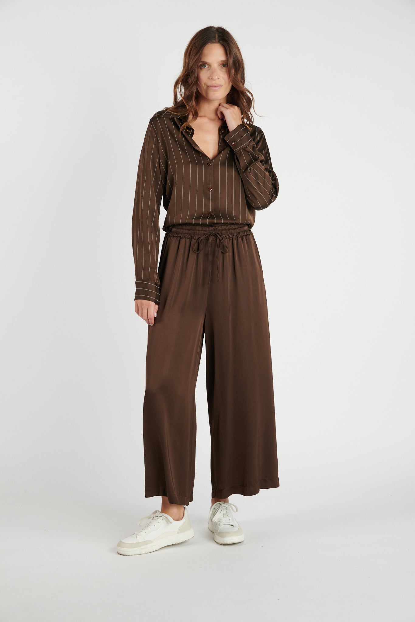 PANTALON AMPLE 7/8 ALIOT EBENE