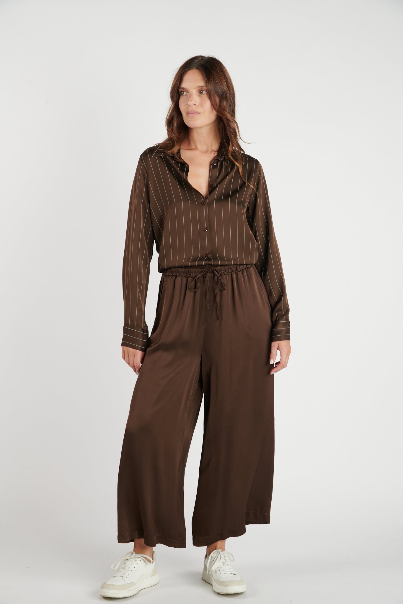 CHEMISE FLUIDE DYA RAYURES EBENE