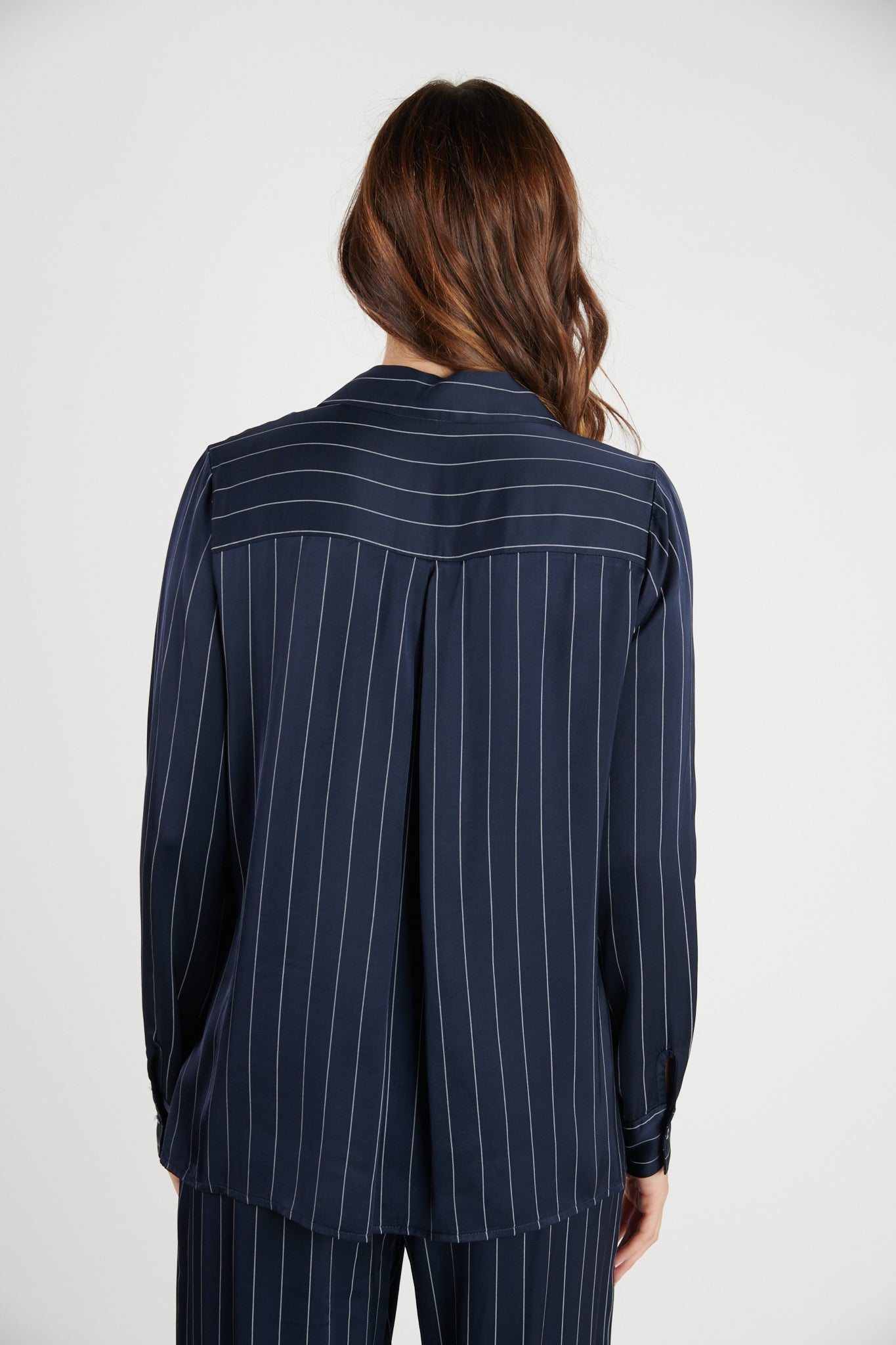 CHEMISE FLUIDE DYA RAYURES MARINE FONCE