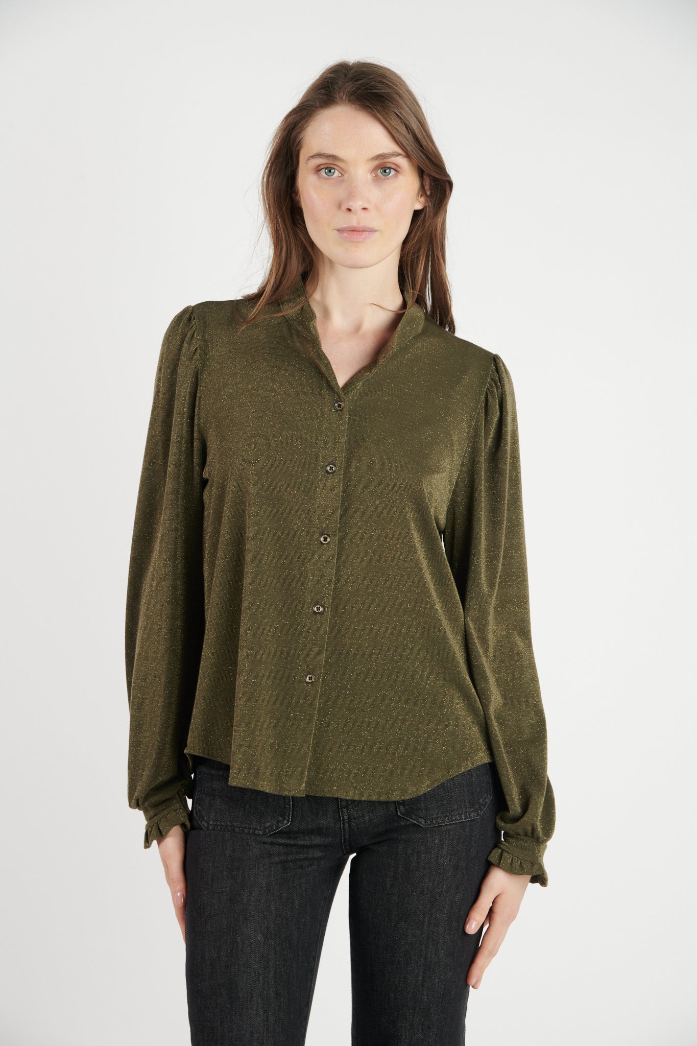 CHEMISE PAILLETTE DALILA KAKI