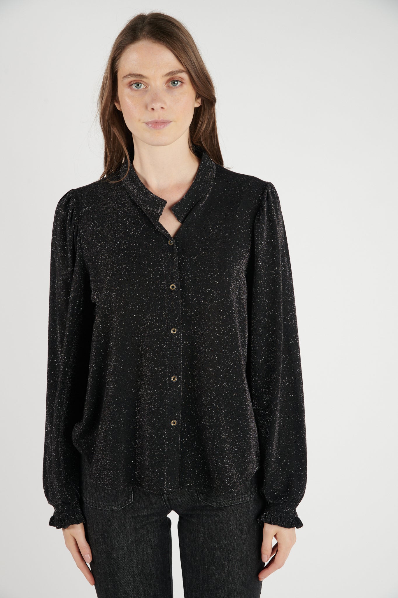 CHEMISE PAILLETTE DALILA NOIR