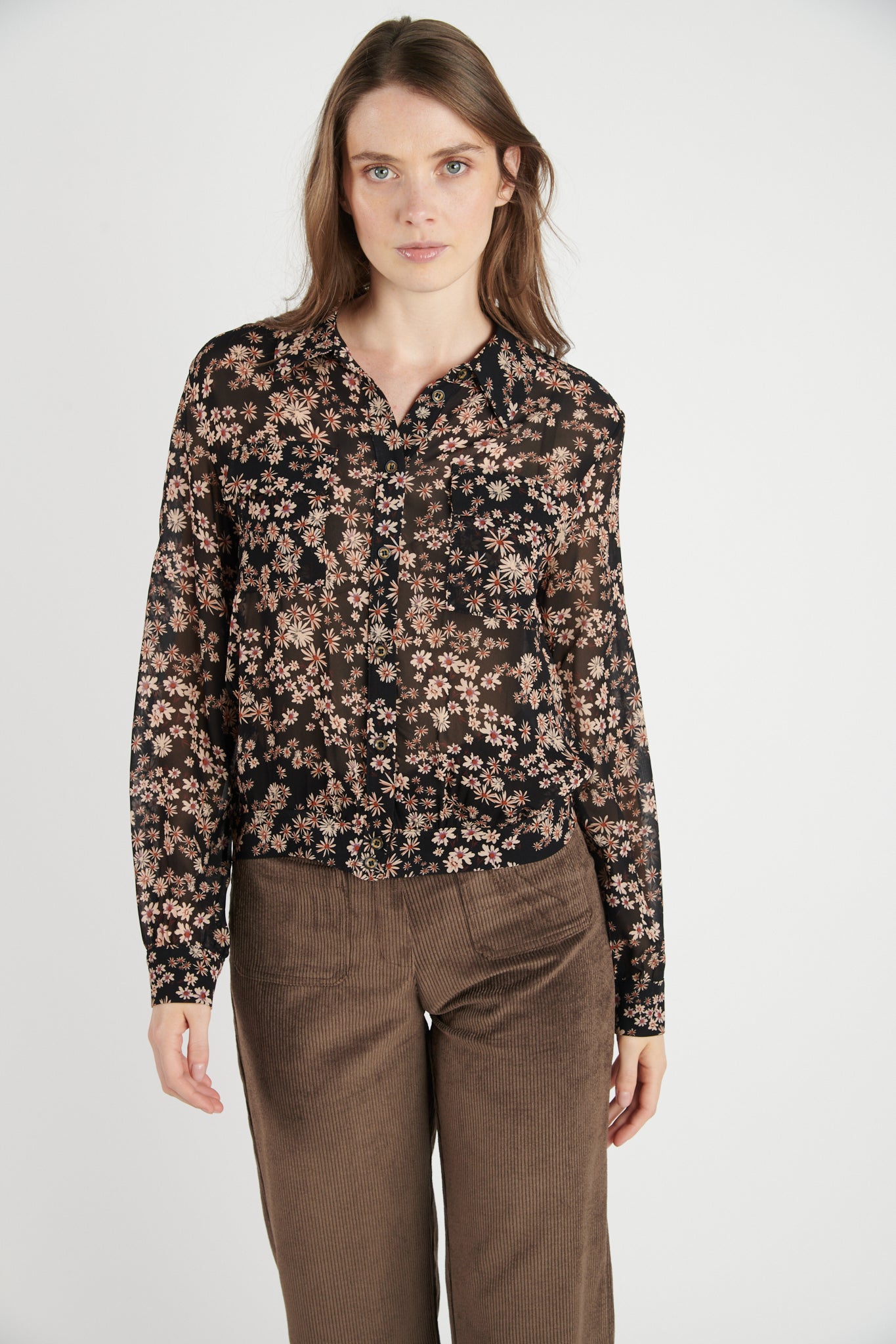 CHEMISE DANIELA IMPRIMÉ NOIR FLEUR