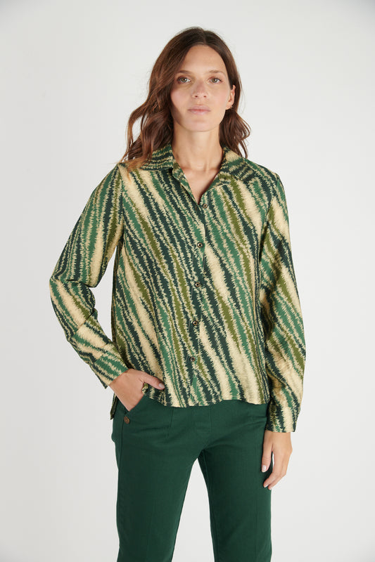 CHEMISE DÉBORAH IMPRIMÉ VERT ELECTRO
