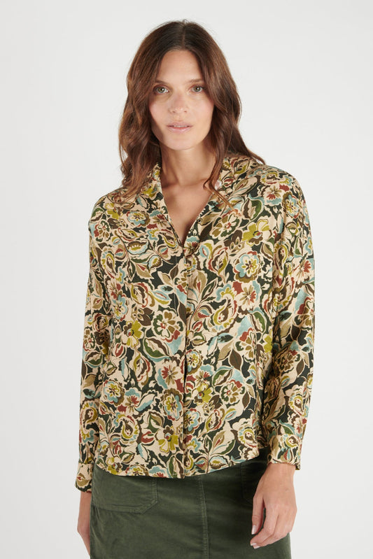 CHEMISE DAKOTA IMPRIMÉ KAKI FLOWER