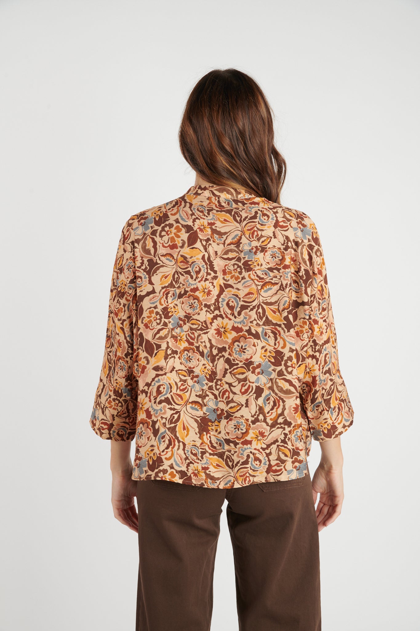 CHEMISE OVERSIZE IMPRIMÉ FLOWER CHOCO DÉLIA