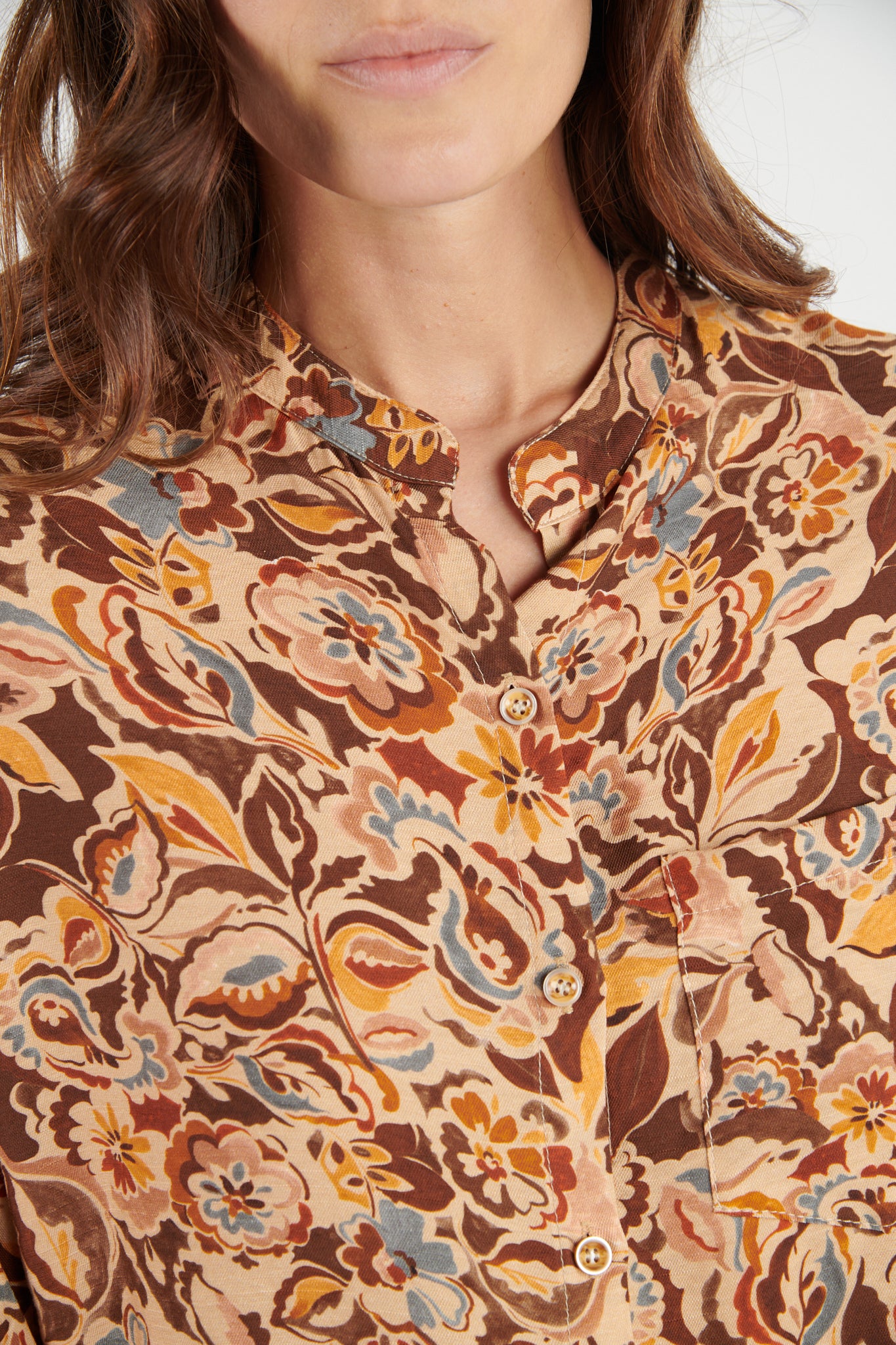 CHEMISE OVERSIZE IMPRIMÉ FLOWER CHOCO DÉLIA