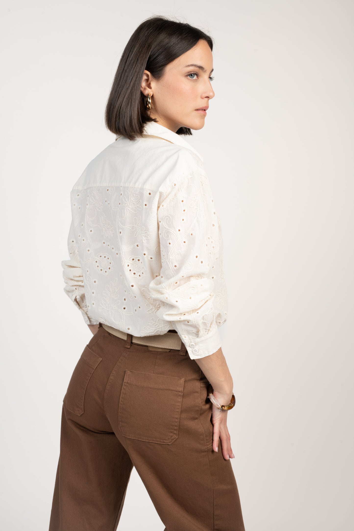 CHEMISE BRODÉE EDWIGE ÉCRUE