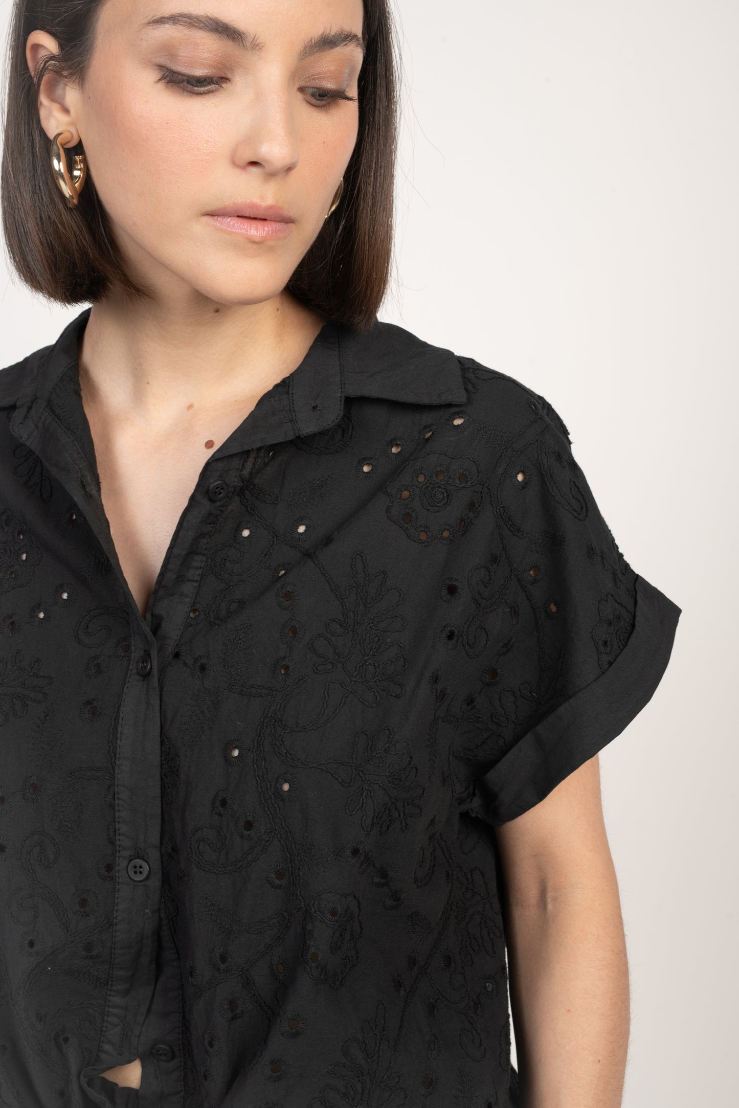 CHEMISE BRODÉE FRANCK NOIRE