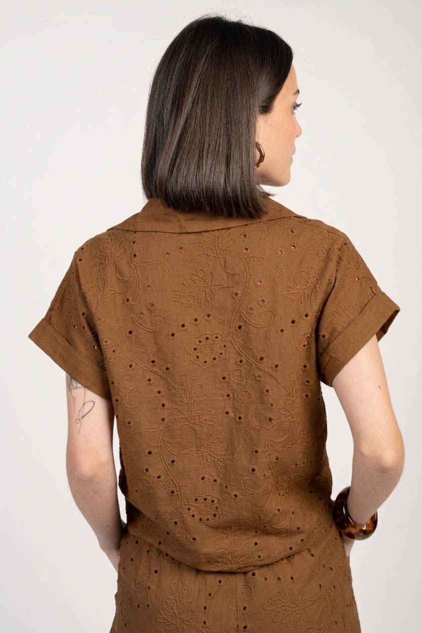 CHEMISE BRODÉE FRANCK MARRON