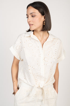 CHEMISE BRODÉE FRANCK ÉCRUE