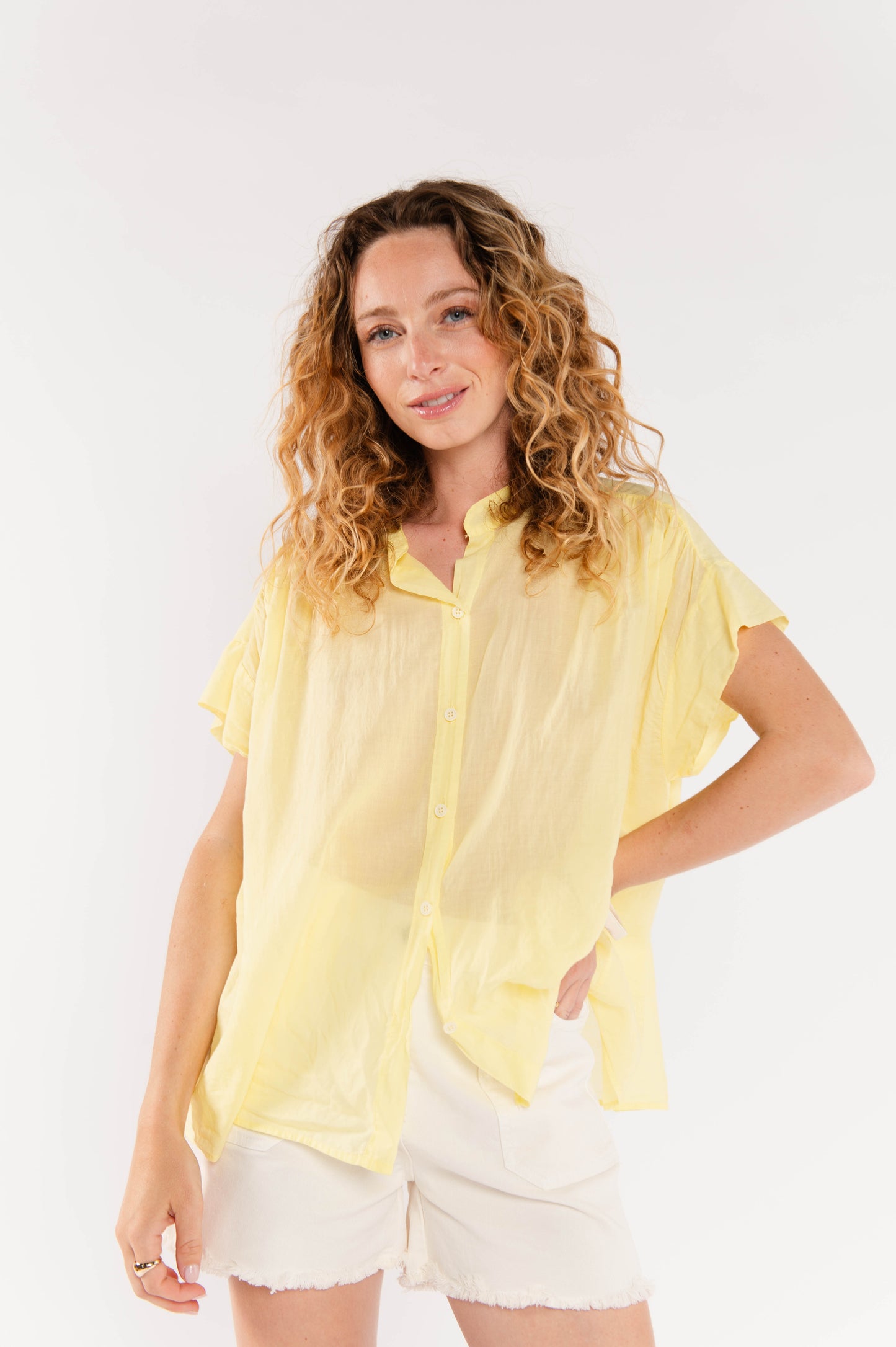 CHEMISIER EN VOILE DE COTON ÉMELINE MIMOSA