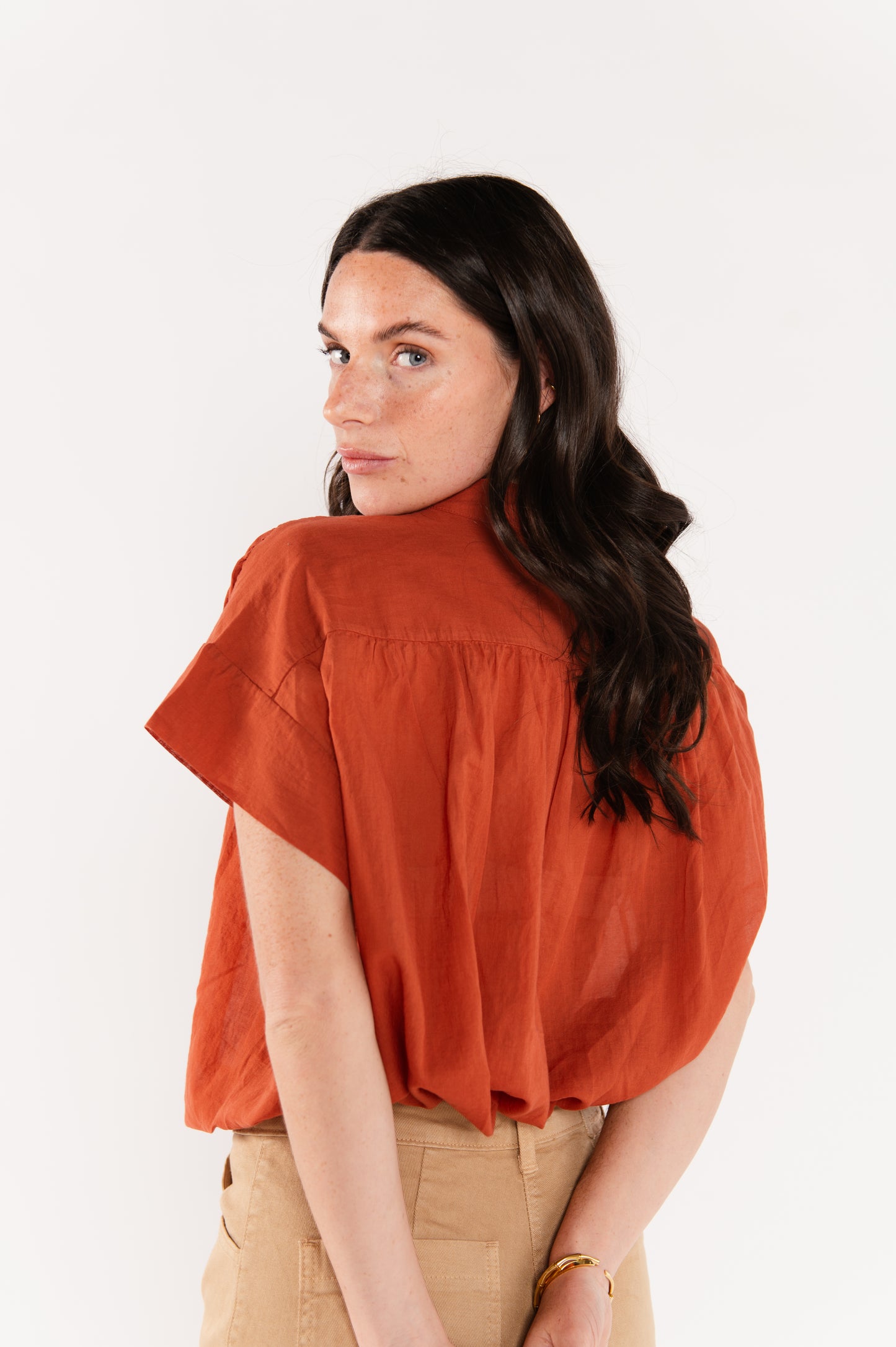CHEMISIER EN VOILE DE COTON ÉMELINE PAPRIKA