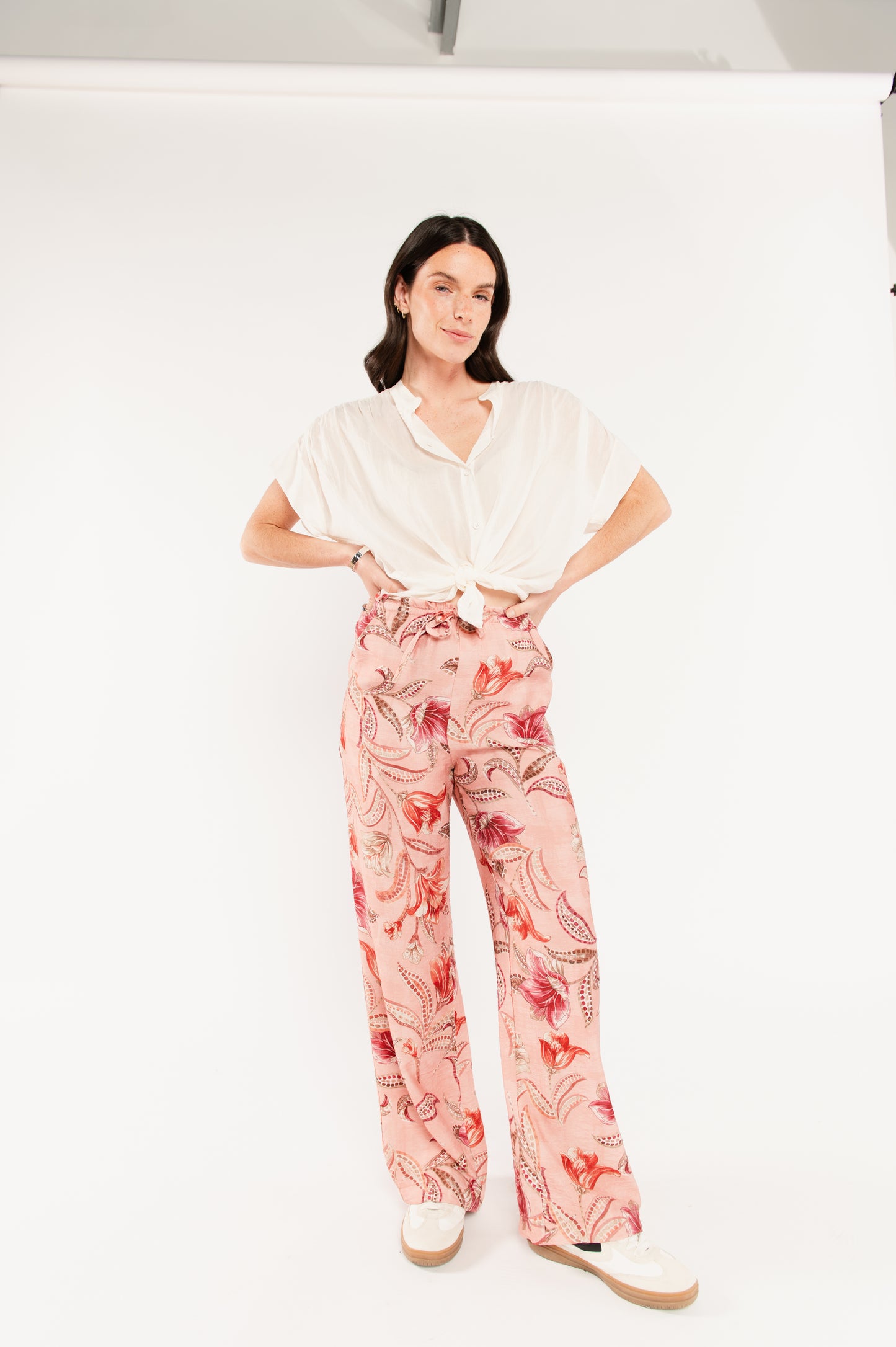 PANTALON À FLEURS ESMÉ ROSE