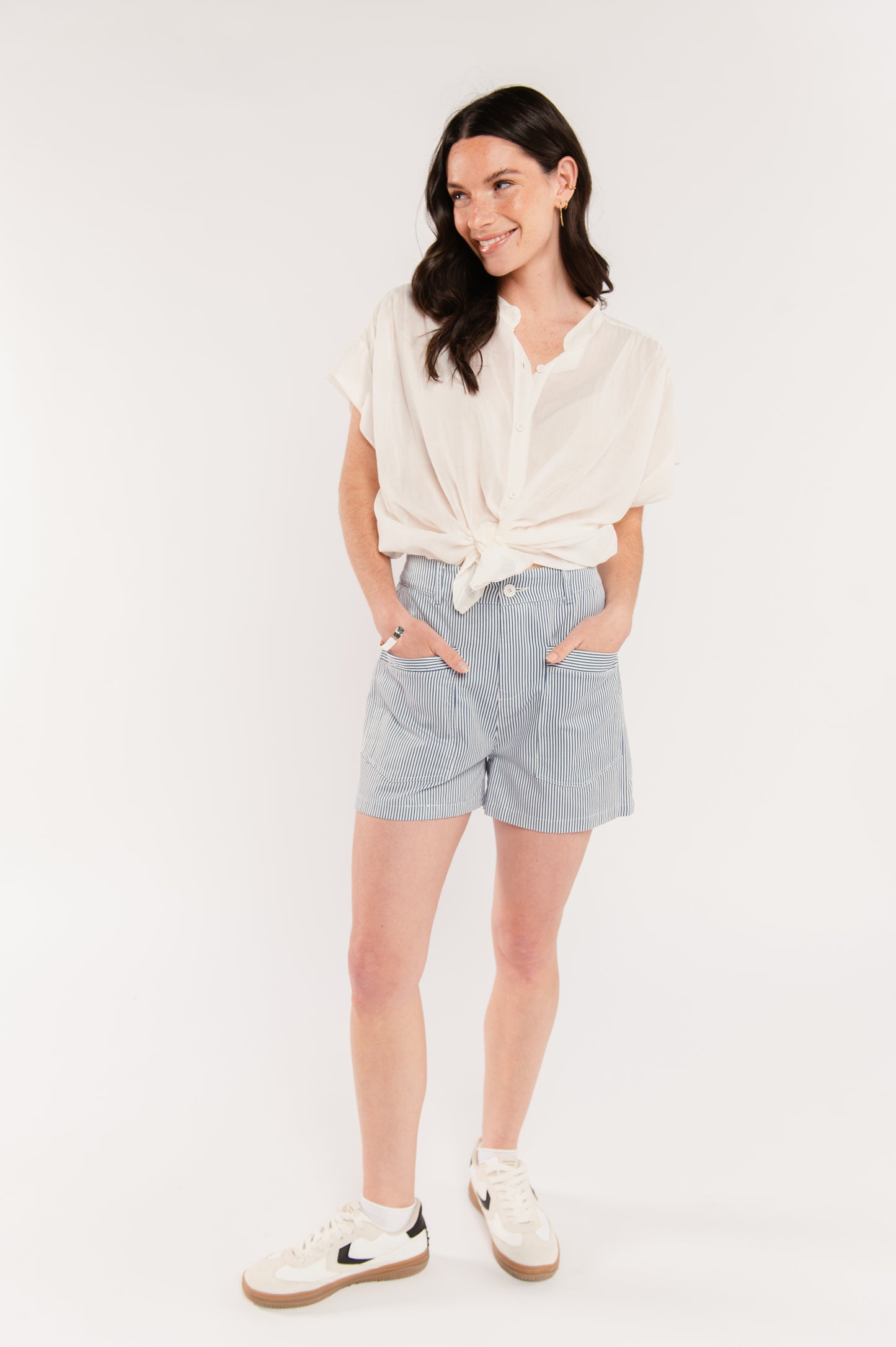 SHORT À RAYURES FAUSTO MARINE