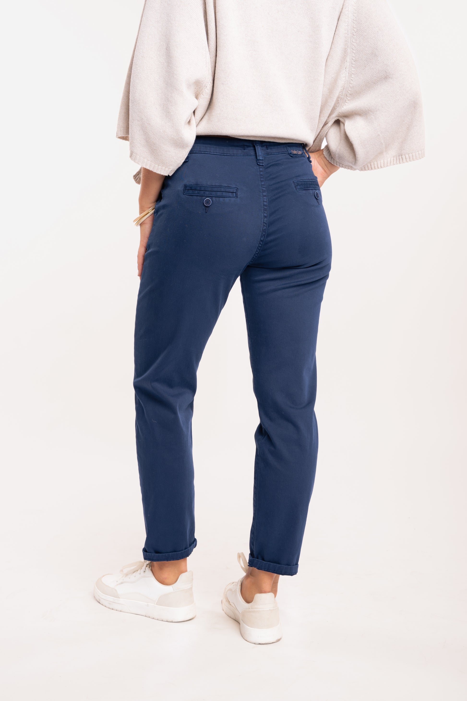 Chino 7/8ème marine de dos