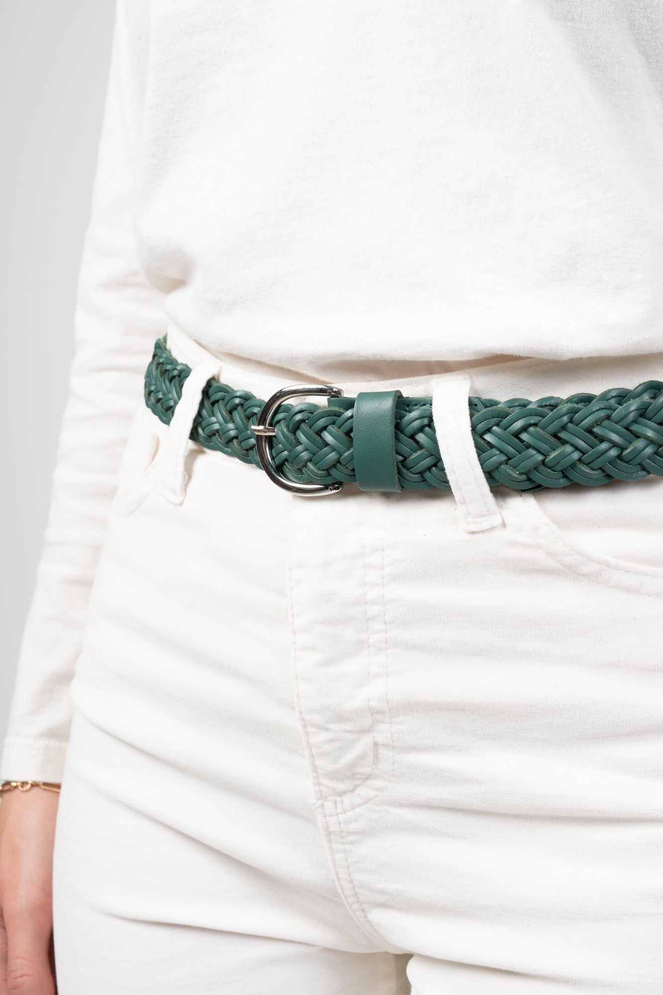 CEINTURE TRESSÉE LARGE MANON VERTE