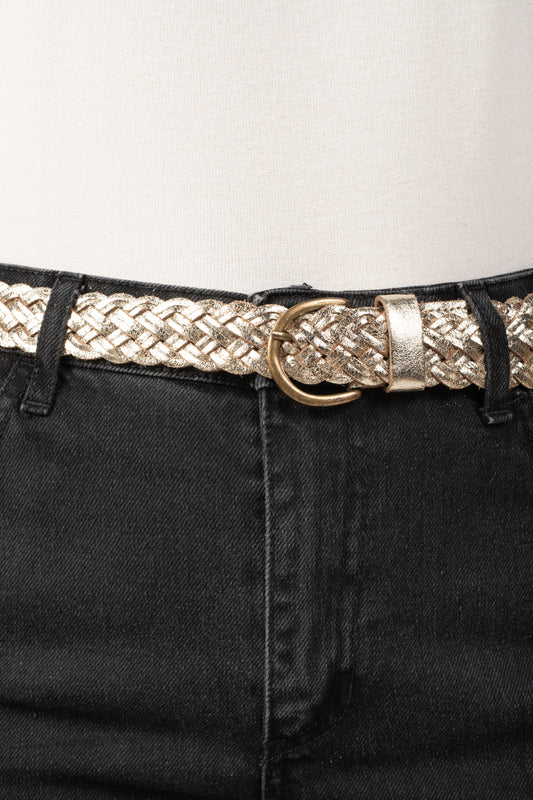 CEINTURE TRESSÉE LARGE MANON DORÉ