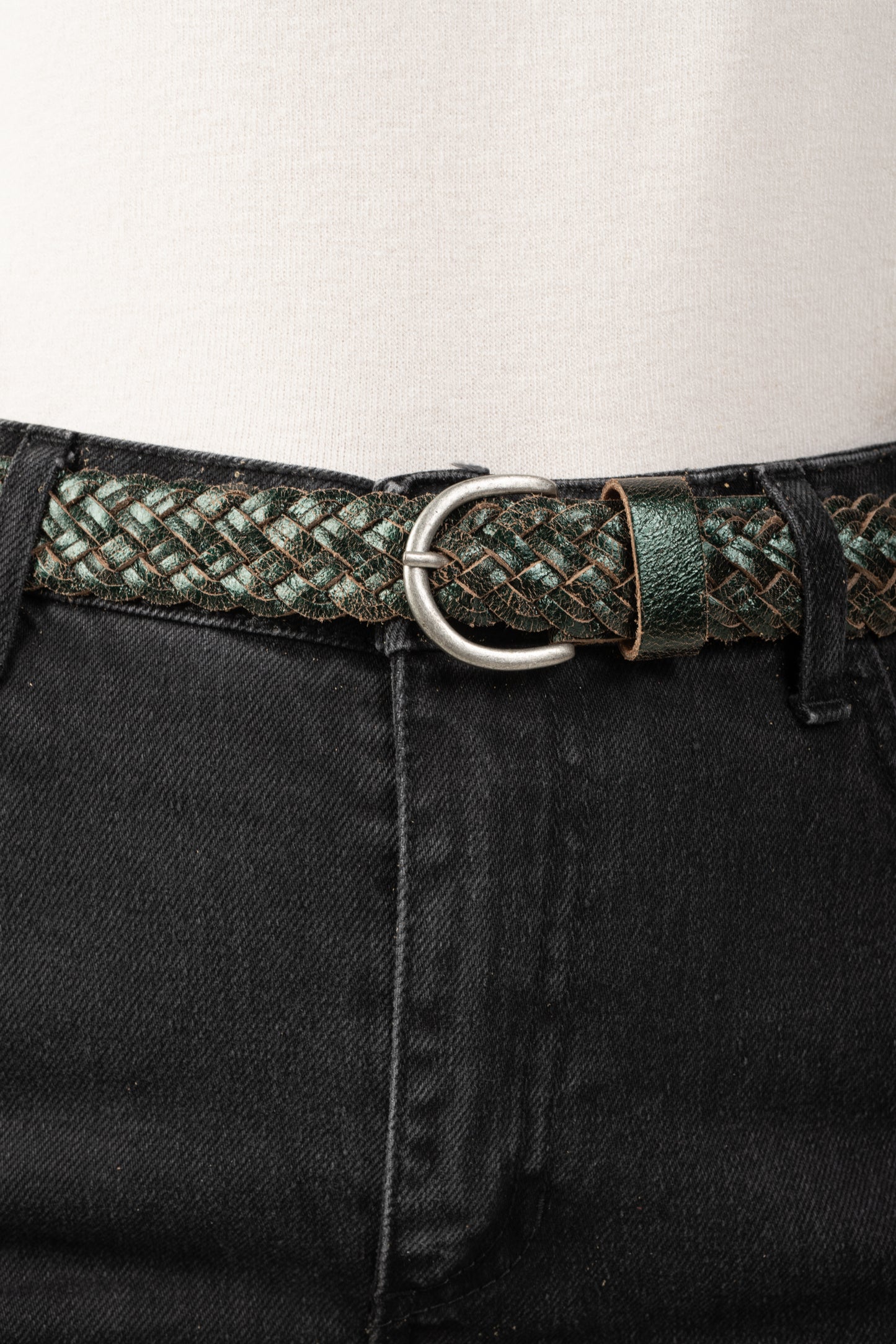 MANON BRILLANT FIR WIDE BRAIDED BELT