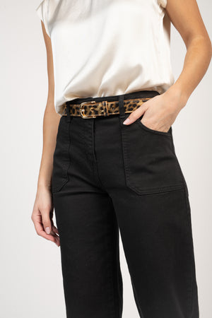 ERELL LEOPARD LEATHER BELT