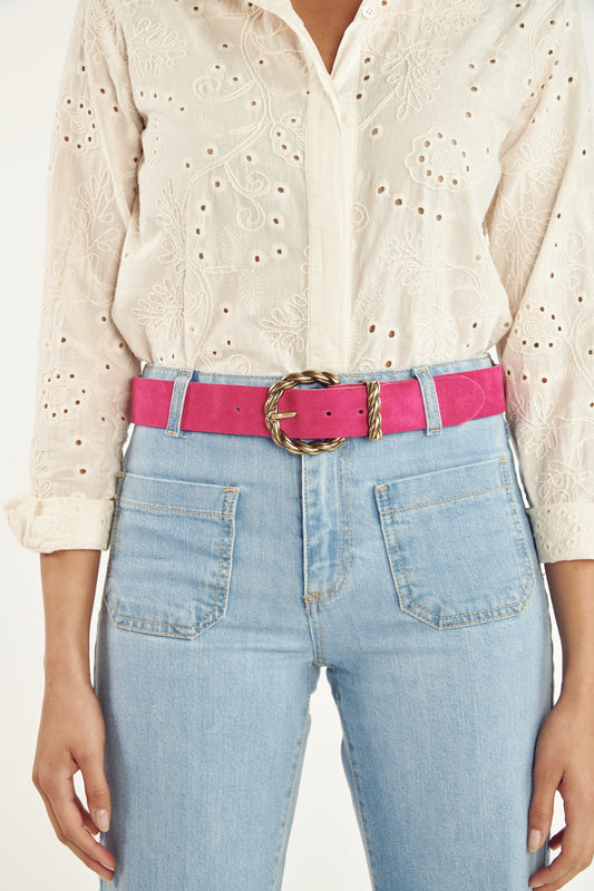 CEINTURE DAIM BAYARD FUCHSIA