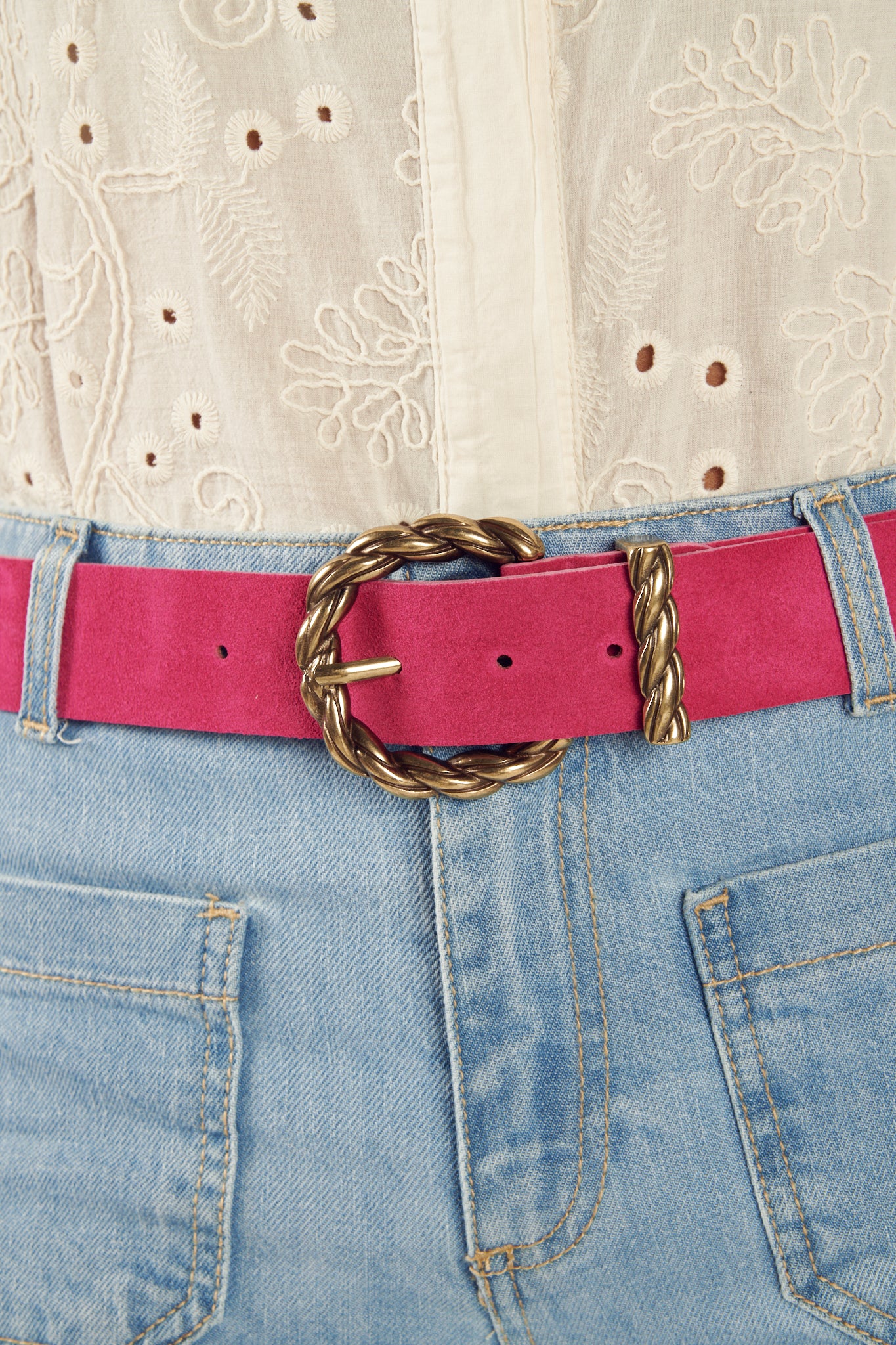 CEINTURE DAIM BAYARD FUCHSIA