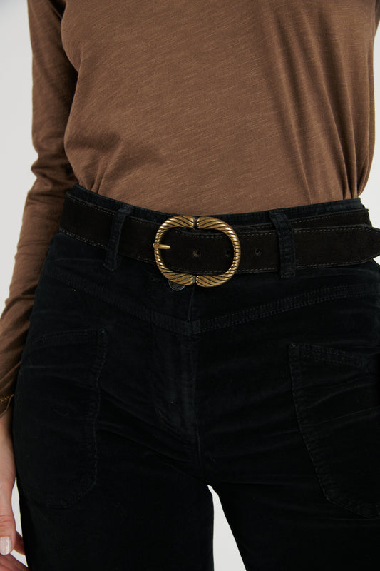 CEINTURE DAIM DORINE NOIR