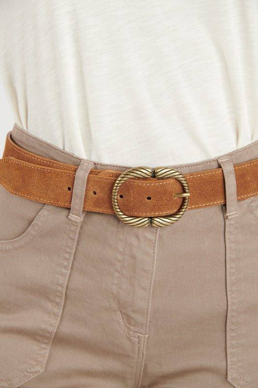 CEINTURE DAIM DORINE TABAC