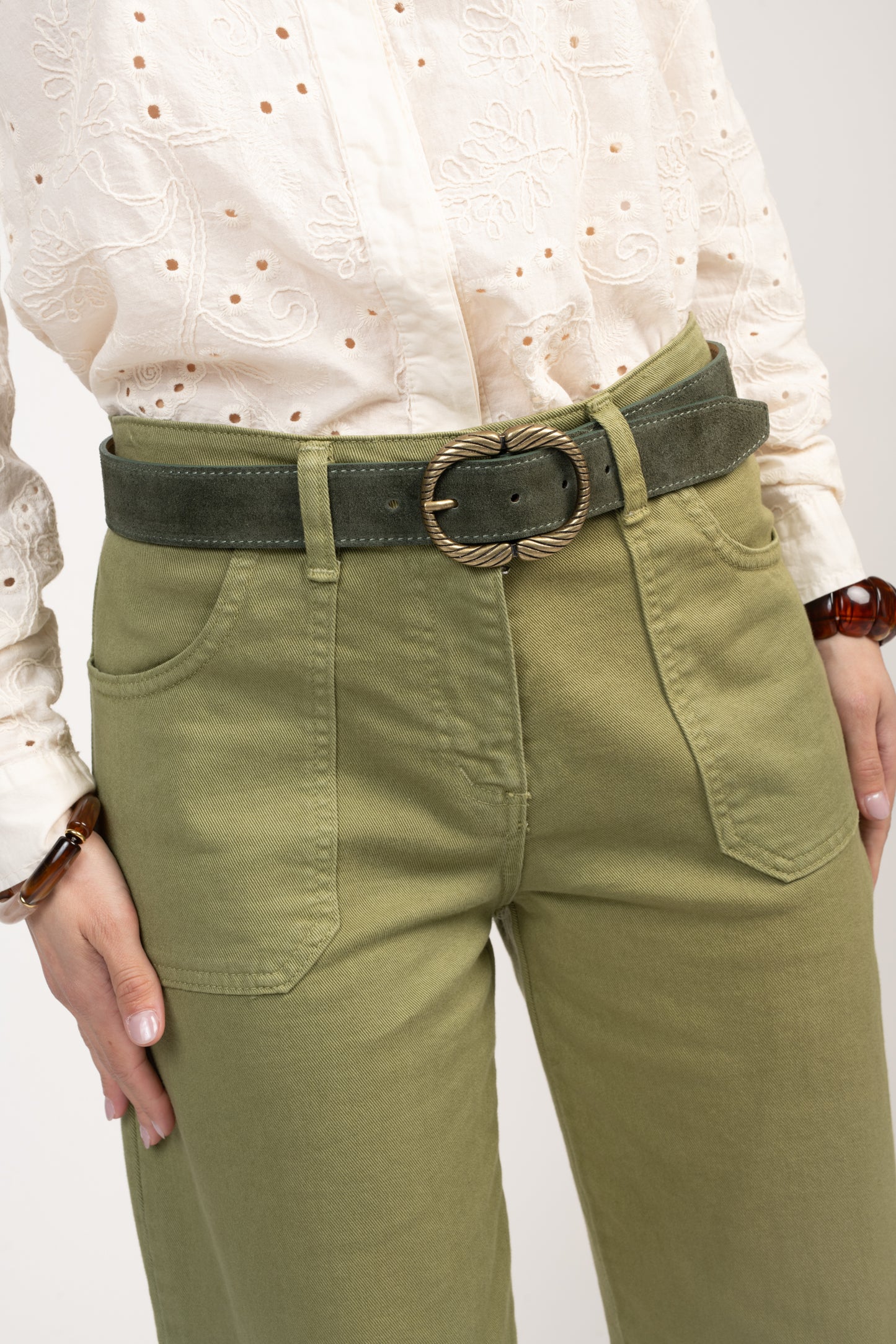 CEINTURE DAIM FLORIE KAKI