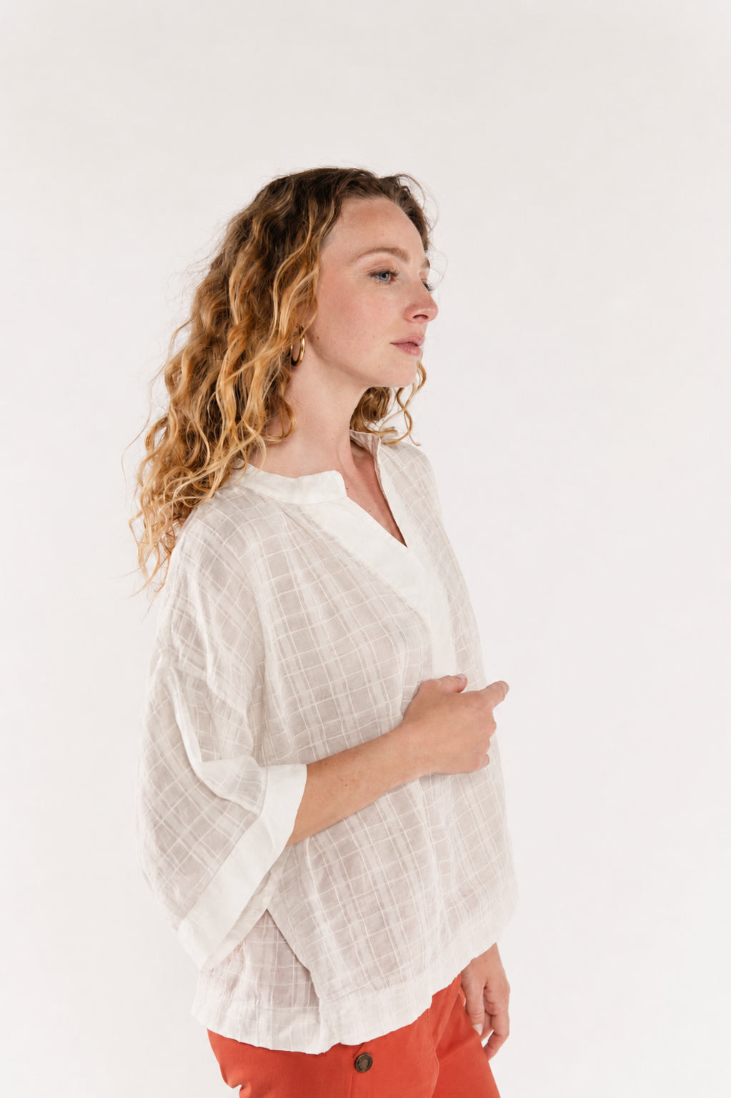 BLOUSE EN VOILE DE COTON ÉLARA ÉCRU