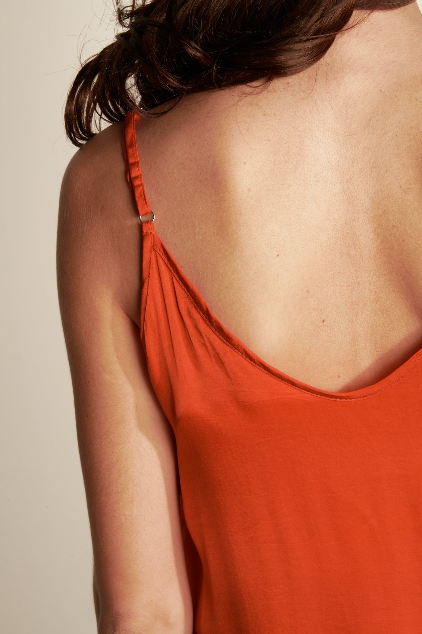 SLIKY TWO-MATERIAL Camisole (F2561T05Q07Q) - ORANGEADE