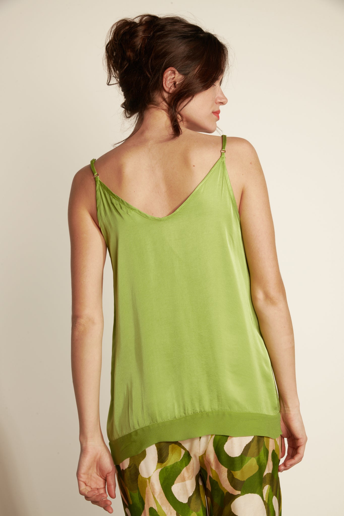 SLIKY TWO-MATERIAL Camisole (F2561T05Q07Q) - PISTACHIO