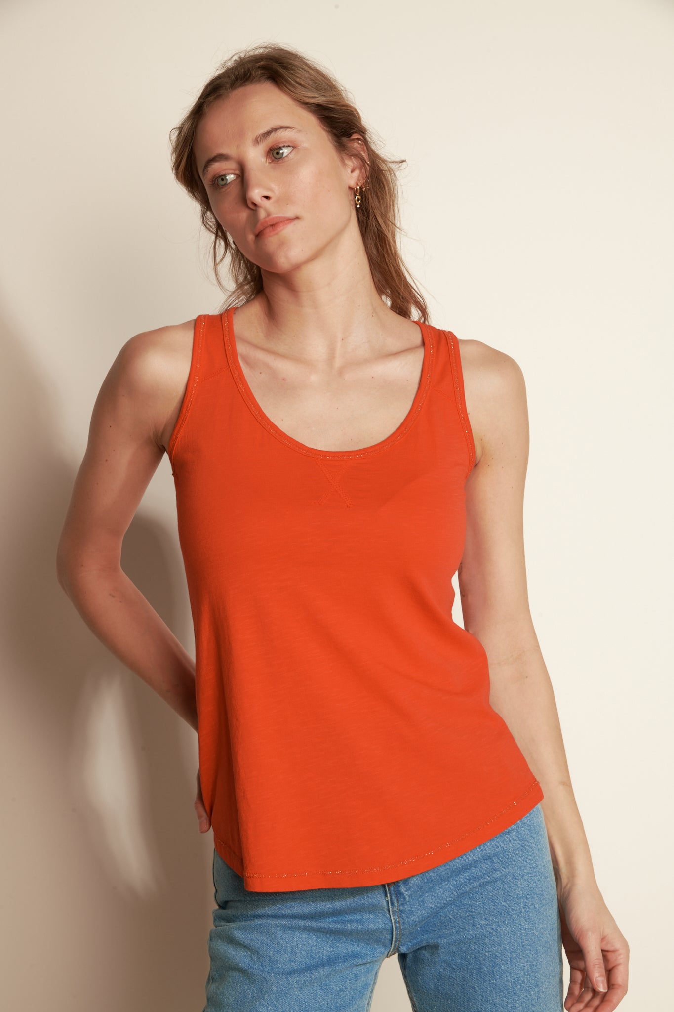 MODAL COTTON TANK TOP - ORANGEADE