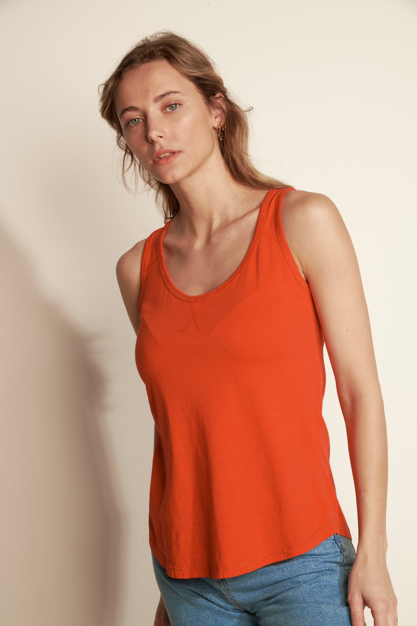 MODAL COTTON TANK TOP - ORANGEADE
