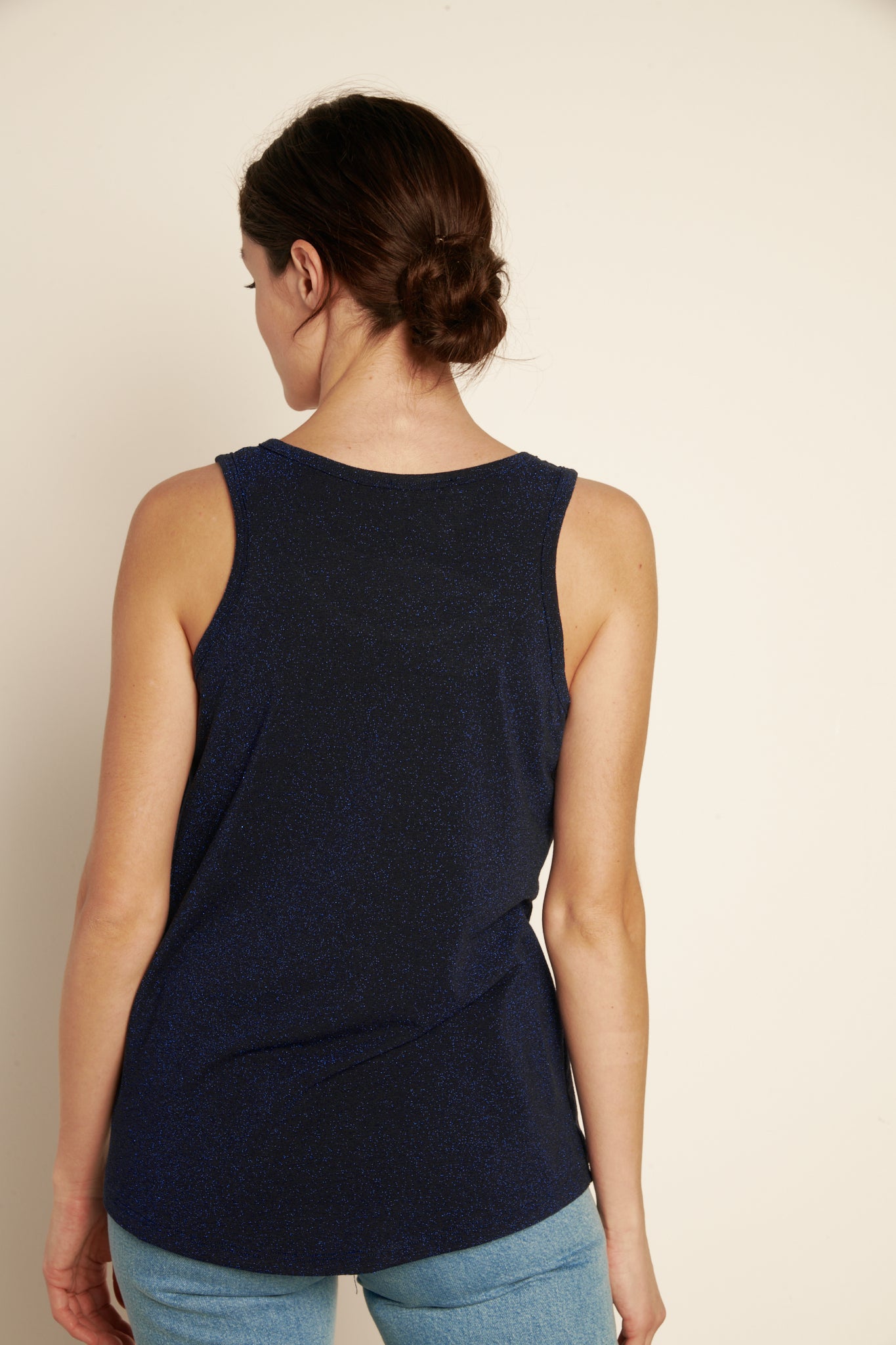 MILA NAVY GLITTER TANK TOP