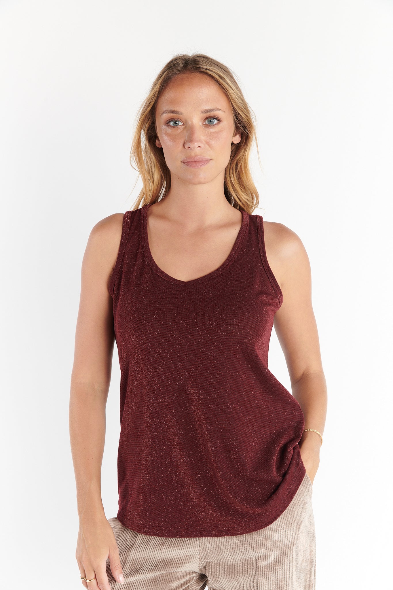 DÉBARDEUR PAILLETTE MILA BORDEAUX