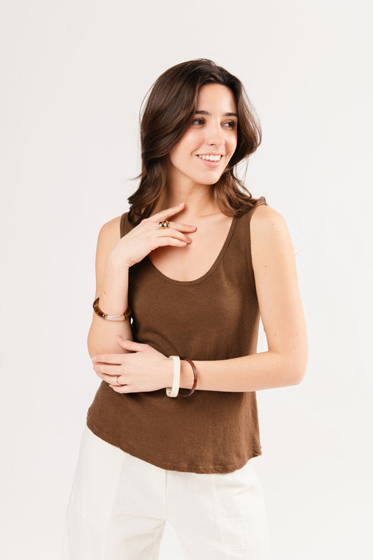 DEBARDEUR FAUSTINE MARRON