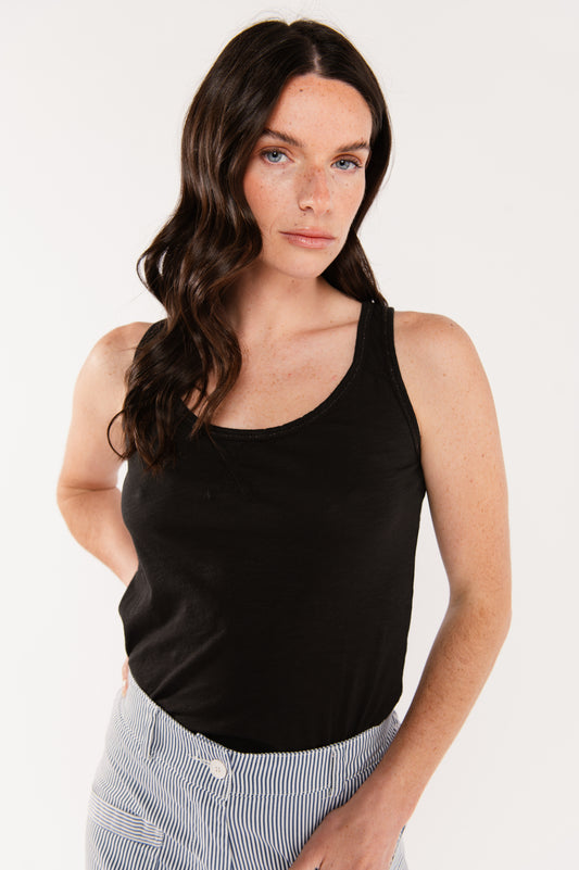 DÉBARDEUR ÉLISE COTON MODAL NOIR